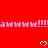 Red background with repeating pink 'awww!!!' text and white pixelated hearts, partially obscured by a gray rectangle.