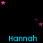 Black background with repeated cyan 'Hannah' text and scattered pink/purple stars, one gray rectangle visible.