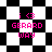 Pixelated pink text 'i <3 GERARD WAY' on shifting black-and-white checkered backgrounds with varying patterns.