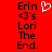 Red background with black text listing names and phrases, a white pixelated heart symbol above the left