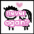 Pixelated cartoon couple with pink heart above; first frame shows text overlay 'never again?', later frames show untexted version.