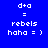 Four pixelated display identical text on blue, purple, red, and dark purple backgrounds with white lettering