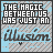 identical pixel art icons featuring text 'THE MAGIC BETWEEN US HAS JUST AN' above 'Illusion', with alternating light blue and gray backgrounds