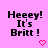 Pixelated text on pink background with two heart symbols, one in each corner.