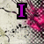 Animated icon with pink floral background and text elements changing from 'I YOU' to 'LOVE BOY' with a heart symbol.