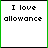 Animated contact sheet showing 12 frames of a buddy icon with "I love allowance" text and evolving dollar bill graphics from faint to full color across four rows.