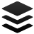 Black diamond shape above two black chevron shapes on light gray background