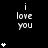 Black background with white text 'i love you' and star symbols in a pattern, some stars animated to change quantity