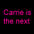 Animated contact sheet showing a woman with blonde hair and pink star overlays across multiple frames, with text "Carrie is the next AMERICAN IDOL" in top-left corner.