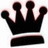 Black crown icon with five rounded points on white background, positioned above a solid black rectangular base.