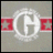 A 48x48 pixel animated buddy icon split into two frames showing a circular logo on the left and green text on the right, with red star accents in the background.