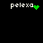 Pixelated text 'pelexa' with green pixel art symbols in four distinct configurations on a black background.