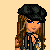 Pixel art contact sheet showing multiple frames of a female character in various poses with text overlays on a beige background.