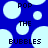 Blue background with light blue bubbles and black text reading POP THE BUBBLES in pixelated font.