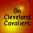 Four identical display 'Go Cleveland Cavaliers' text over a gradient background with yellow and orange hues