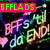 Animated icon with four distinct scenes: neon text, group photo, cartoon characters, and empty space.