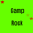 Green background with repeating 'Camp' and 'Rock' text pairs, red and green star animations, and a gray rectangle in the bottom-right corner.