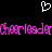 Pixelated heart symbol above repeated pink text on black background.