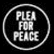 Black-and-white pixelated circular icon with text "PRAY FOR PEACE" in three stacked lines inside the circle.
