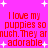 A bright pink background with red pixelated text reading 'I love my puppies so much. They arnuch. They ar adorable' and white star shapes scattered throughout.