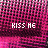four and four displaying 'KISS ME' text with color variations on a pink pixelated background