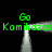 Green text 'Go' and 'Kamikazes' repeated around a pixelated silver frame on black background.