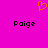 A static image with a bright pink background features an orange pixelated heart symbol above two instances of the text 'Poige' in black pixelated font.