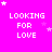 A bright pink background displays repeated 'LOOKING FOR LOVE' text with white stars, where the rightmost star in each changes position across frames