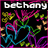 Animated icon with 'bet many' text above a black background filled with colorful heart outlines and scattered yellow-green shapes.