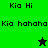 Green and black pixelated icon with "Kia Hi" text, "Kia hahaha" text, a black star symbol, and a green star symbol in different positions across frames.