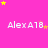 Pink background with yellow and pink stars scattered around, repeated text "AlexA18" in white pixelated font across the image.