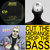 Four distinct static images arranged in a 2x2 grid: top-left dark circular shape with yellow accents, top-right black-and-white chess piece, bottom-left figure with light hair against blue background, bottom-right yellow grid with black text.