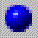 Two blue spherical icons with light reflections on gray backgrounds, one yellow circular icon with a brown spot on dark background