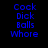 Blue pixelated text on black background with white rectangular overlays in various positions.