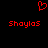 Red pixel art displays a heart symbol above two identical text labels on black background.