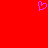 A static pixel art icon shows a pink heart symbol on a solid red background.