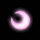 Four pink crescent shapes rotate clockwise against a black background, each in distinct rotational positions.