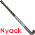Red text and multiple hockey sticks on a white background with pixelated rendering style.