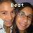 Two people in a selfie-style photo with text overlays changing across frames, showing 'Best', 'Friends', 'Forever', and '(by Carson)' in pixelated white font.