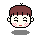 Pixel art avatar with brown hair and pink cheeks in a of expressions and poses, including closed eyes, sunglasses, and hand gestures