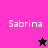 Four display the name "Sabrina" with a star symbol changing between black and pink on different backgrounds
