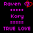 Pixelated text and symbols in pink and red on black background, showing two side-by-side configurations of the same layout.