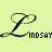 Animated sequence of stylized black letter Ls with pink heart accents on a light green background, each paired with the text 'INDSAY' below.