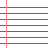 blue-lined paper with black text variations and partial words, showing sequential changes in lettering