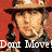 Six pixelated display text and figures: a man with hat saying "Dont Move!", red-haired figure saying "Sit Still!", black-and-white person with "Lay Back!"; below, grayscale image says "CHILL!!!", blue circle has "The Beatles", blue rectangle reads "Buddycon.com FREE icon maker"
