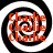 Four identical circular icons arranged in a , each featuring a black and white spiral background with the word "Charlie" repeated three times in orange text