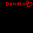 Red pixelated text "Dendro" with a heart symbol on the left and hyphen on the right against black background.