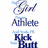 A static image with text and symbols: 'Girl Athlete Kick Butt' in blue, 'Some Girl Kicks Your Butt!' in pink and black, a softball, baseball glove with ball, and heart shapes.