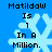 Blue background with light blue snowflake icons and black text reading "Matildaw Is 1 In A Million." repeated in four quadrants.