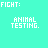 A static image of a displaying multiple variations of the text 'ANIMAL 5' and related fragments in white pixelated font on a cyan background